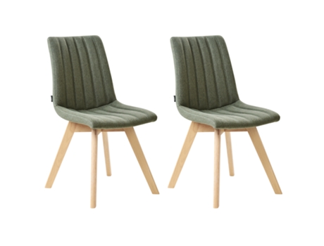 Conjunto de 2 cadeiras de jantar BELIANI Calgary ii de Poliéster Verde 48x56x86