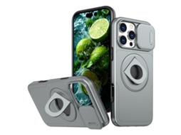 Capa Zruxe Compativel Com Iphone 16 Pro (camshield - Magsafe - Ring Holder - Armor - Cinza Titanio)