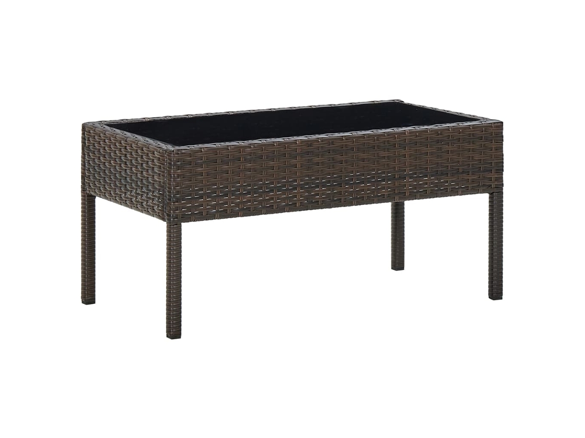 Vidaxl Mesa De Jardim 75x40x37 Vime Pe Castanho