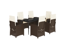 Garden Dining Set, Garden Dining Sets Vidaxl Marrom Rattan / Vime (160 Cm Table Length)