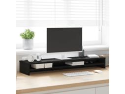Vidaxl Suporte Para Monitor Carvalho Preto 100x24x13 Cm Madeira Projetada