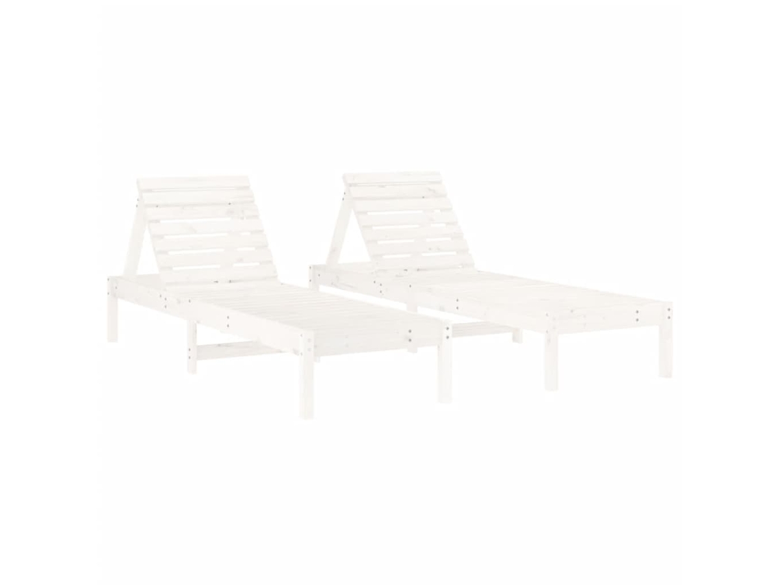 Sun Lounger, Sun Loungers Vidaxl Branco Madeira De Pinho (n/a)