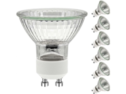 Rebe lâmpadas Gu10 Halógeno 35w 230v 2700k Branco Quente Regulável 35° 6 Unidades Base de 2 Pinos