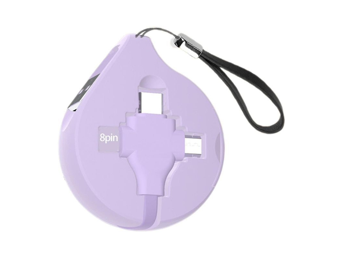 Cabo de Carregamento Rápido USB com 3 em 1 e 1m Roxo