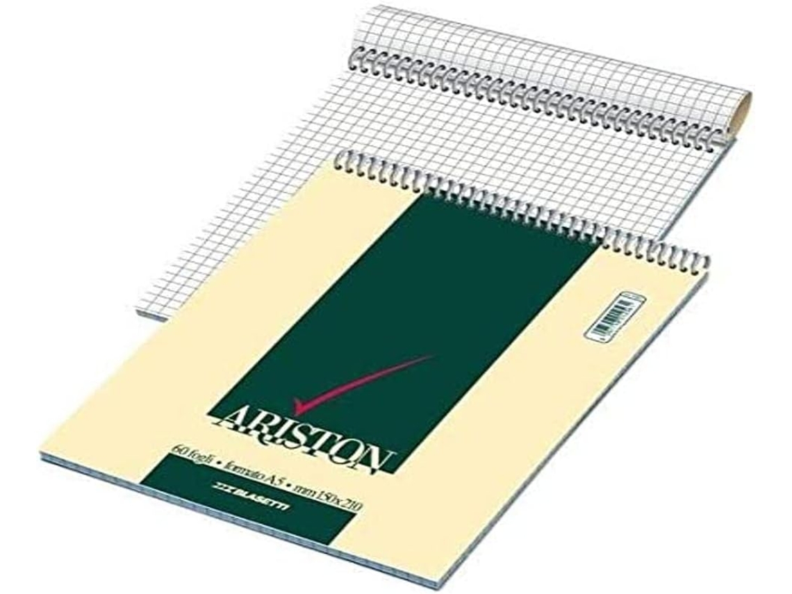 1087 ARISTON Pacote de 10 Blocos de Notas A5 5Mm Com Espiral Multicolor