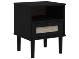Maison Exclusive - Mesa De Cabeceira Senja 40x35x48 Cm Pinho Maciço Preto