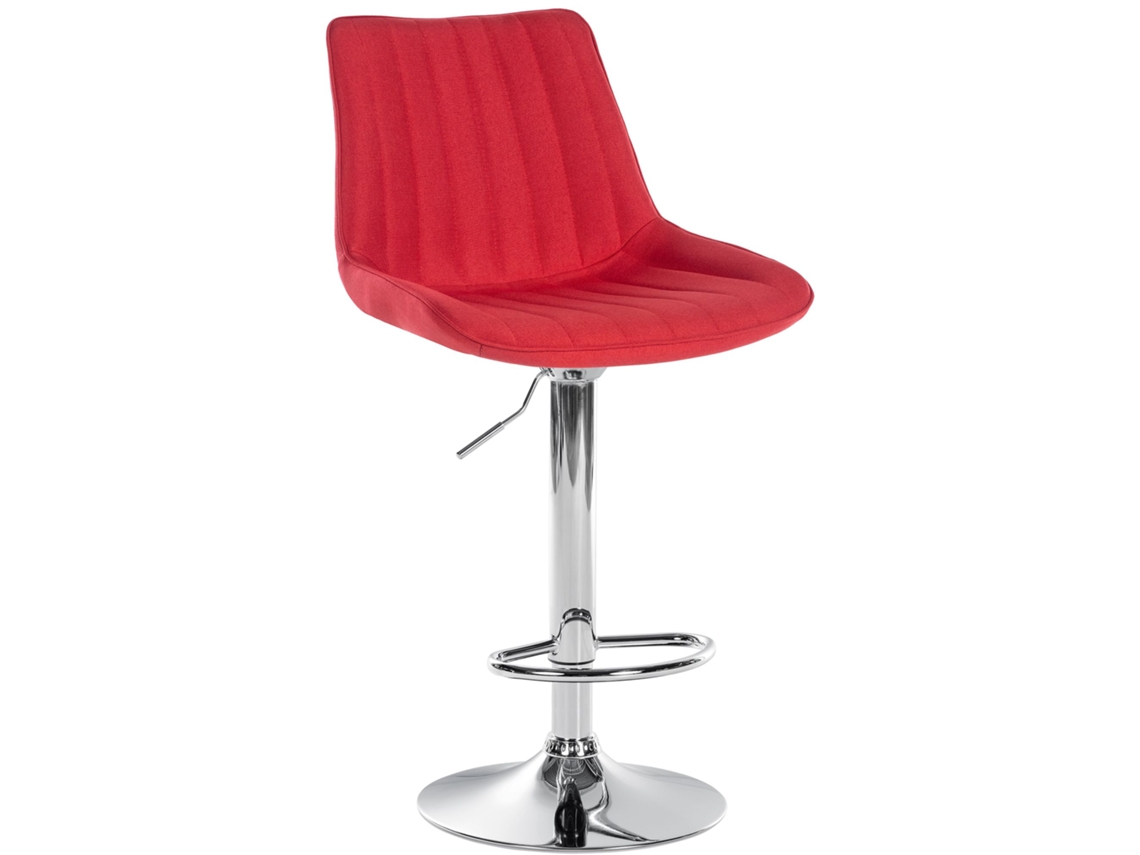 Banco de bar em tecido Toni vermelho/cromo CLP