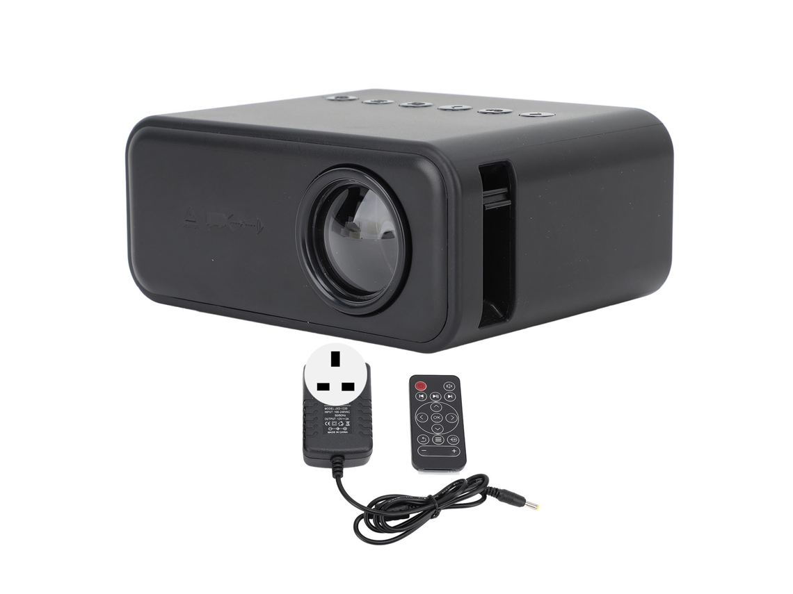 Projetor Mini Portátil 1080p Hd Wifi Sem Fio Controle Remoto Usb Home Theater 100‑240v Preto Plug Uk