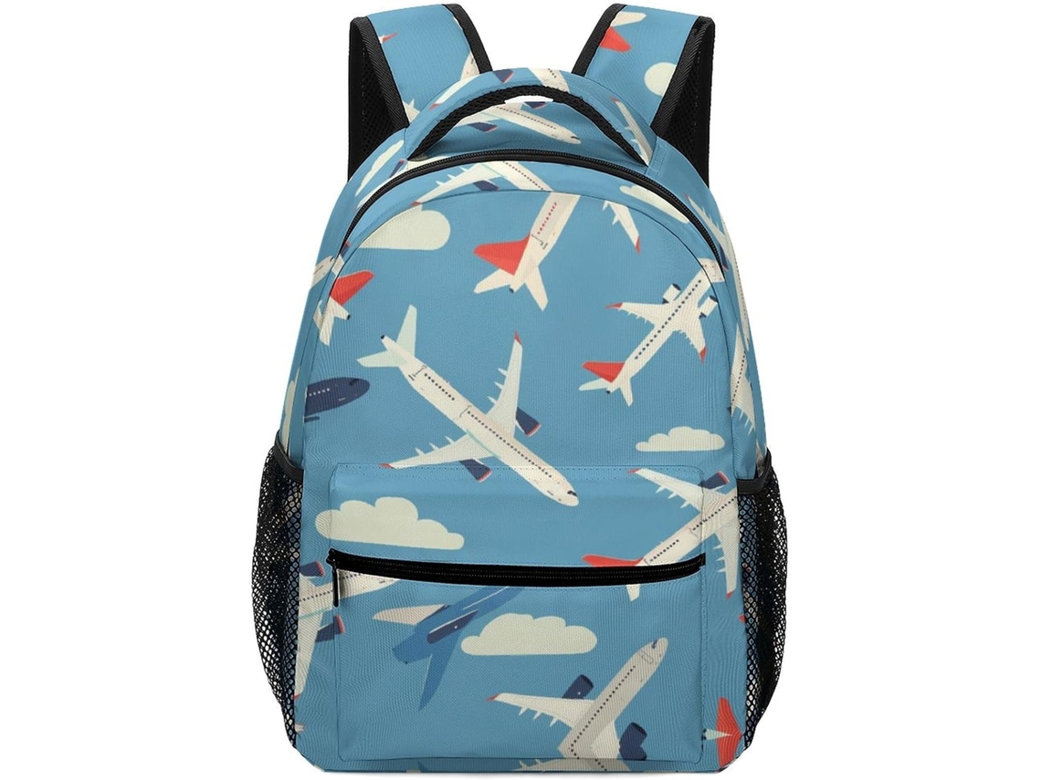 Mochila Moderna Infantil Com Estampa De Avião, Mochila Escolar Com Tema De Veículos Para Meninos E Meninas.