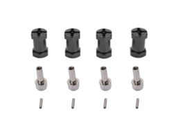 4pcs Adaptadores De Cubo Hexagonal 12mm De Alumínio Com Parafusos Extensão Para Carro Rc 1/10 20mm Preto