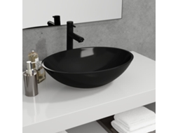 Vidaxl Lavatório 50x37x14 Cm Vidro Preto