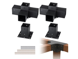 VEVOR 4 PCS Kit de suporte de pérgola de 4 vias para poste de madeira Gazebo 4 x 4