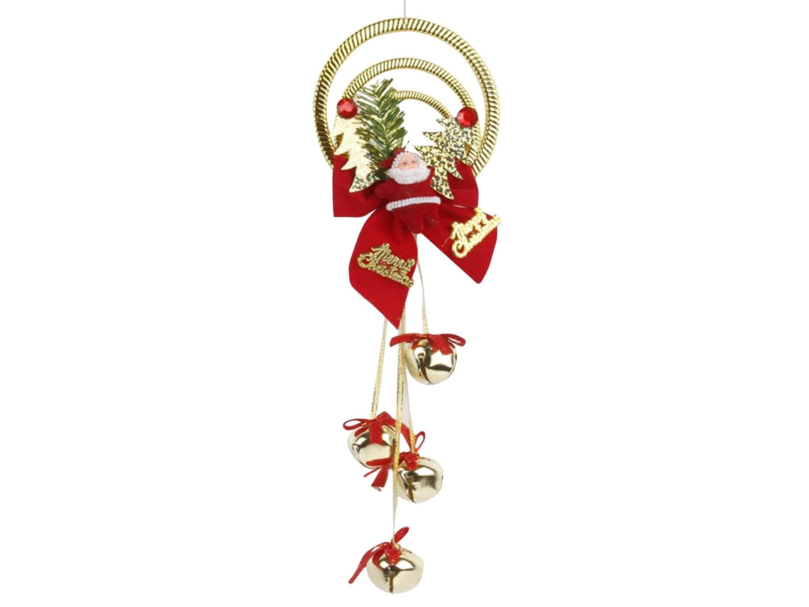 Laxiscreed Enfeites De Natal Com Sinos De Ferro, Laços E Toque De Ouro Para Decoração Festiva
