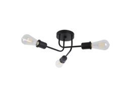 Nettlife Luz De Teto 3 Pontos Pretos Máx. 25 W E27 Vintage Para Sala Estar Quarto Sala Jantar Estilo Rústico Industrial Sem Lâmpada