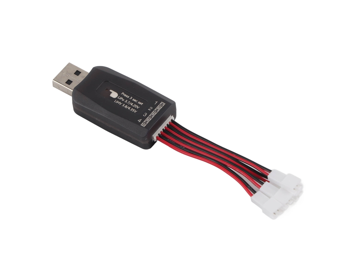 Carregador De Bateria Cx405 4ch Micro Usb Para Baterias Lipo Lihv 1s 3.7v E Lihv 3.8v Para Helicópteros Rc.