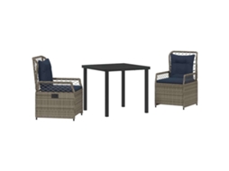 Maison Exclusive - Conjunto De Jantar Para Jardim 3 Pcs Cinzeto Vime Pe