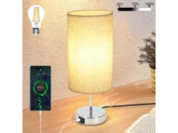 Nettlife Candeeiro De Mesa Regulável Por Toque Com Função De Carregamento Candeeiro De Mesa Moderno Com Usb E27, 40 W, 37 Cm, Uso Doméstico