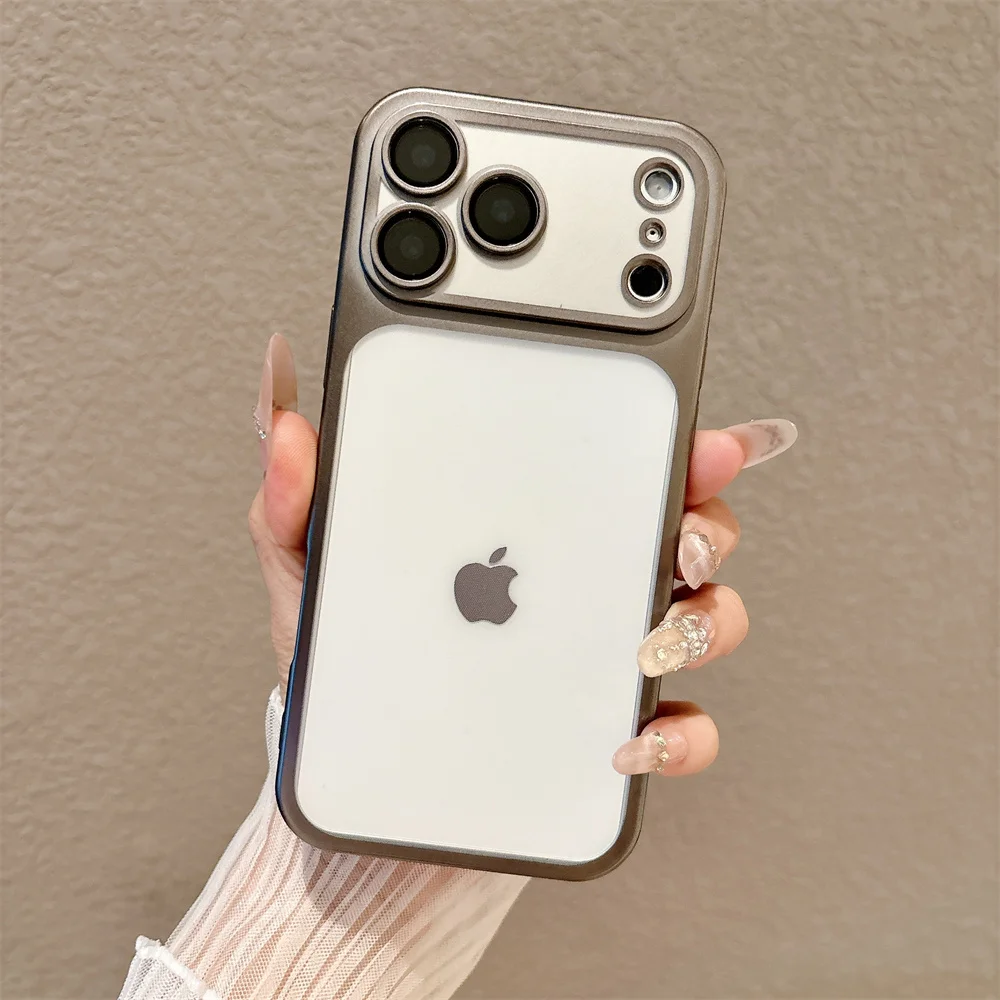 (iphone 16, Cinza) Capa Fosca Eletroplateada Para Iphone, Feita De Material Tpu Macio E Semitransparente.