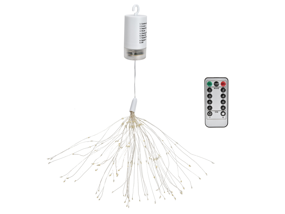 Rebe-luces De Fuego Artificial Com Controle Remoto, 8 Modos Impermeáveis, Luces De Estrela Coloridas Para Decoração