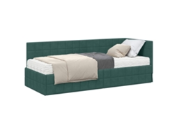 Estrutura de Cama de Canto com Colchão 2 Pcs Veludo Verde MAISON EXCLUSIVE