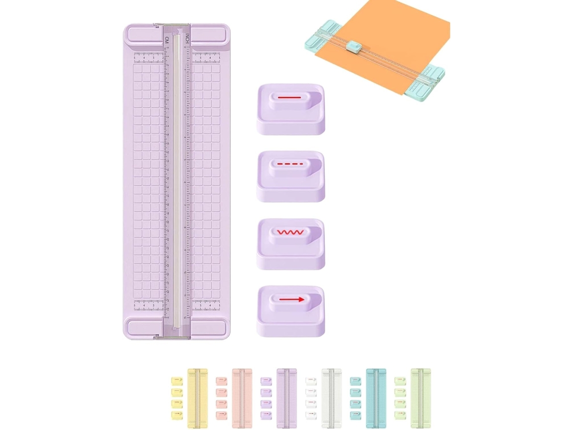 Cortador De Papel Bidirecional 4 Em 1, Mini Multifuncional Com Lâminas