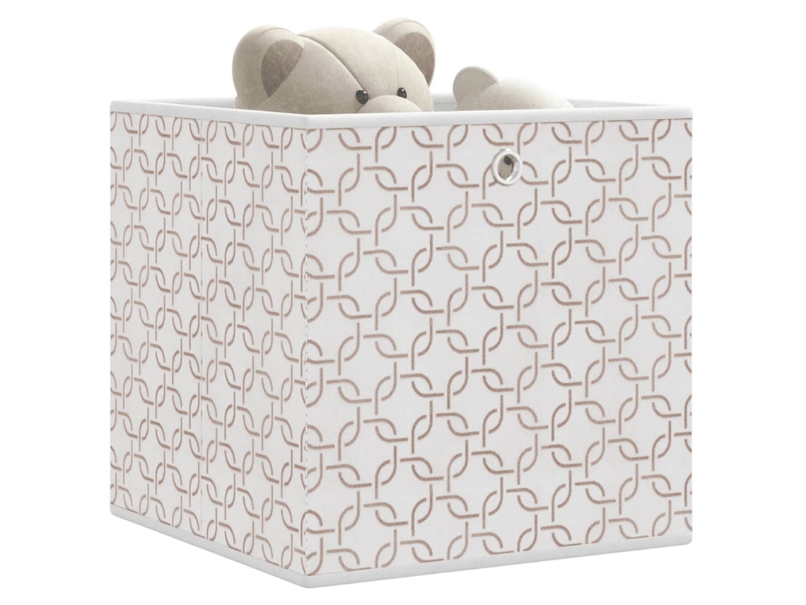 Vidaxl Caixas De Arrumação Dobráveis 4 Pcs 32x32x32 Cm Tnt Creme