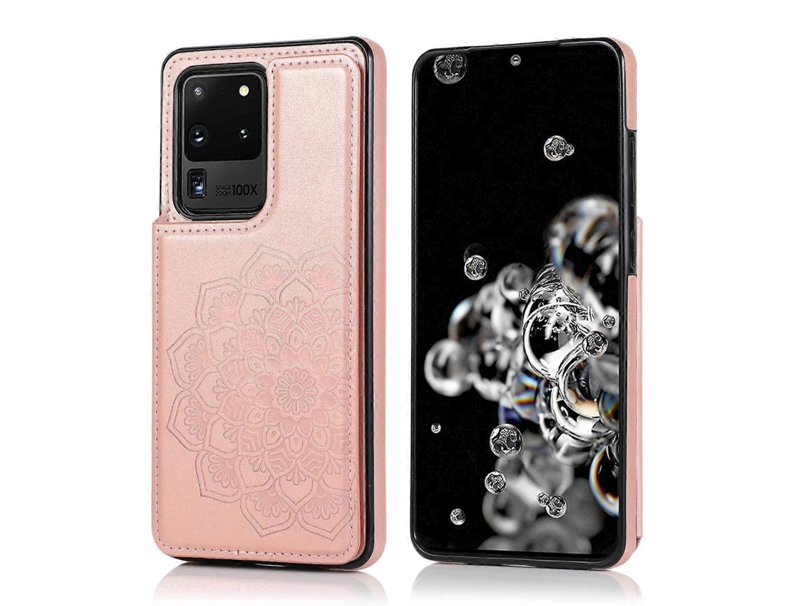 Capa Protetora De Pu+tpu Com Estampa Mandala E Fecho Duplo Para Samsung Galaxy S20 Ultra, Com Compartimentos Para Cartões, Suporte Para Celular E Port