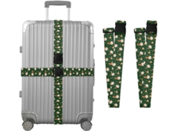 Conjunto De 2 Cintas Bagagem Com Estampa Anões Verdes, Ideais Para Malas De Viagem Cintas Ajustáveis E Resistentes