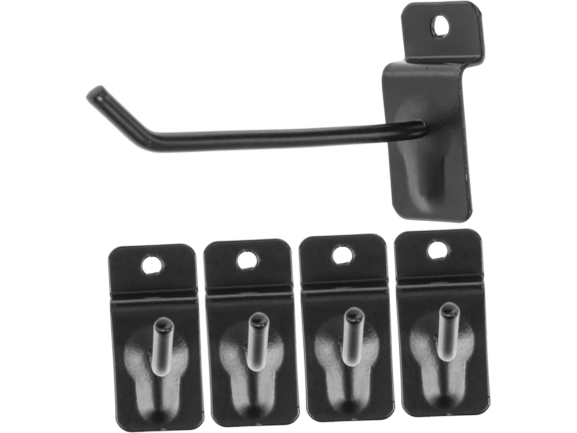 Pacote com 50 Ganchos Pretos de Ferro Perfurado para Painéis, 4,2 Mm X 15 Cm, Resistentes, para Uso em Lojas. SFUSHOS