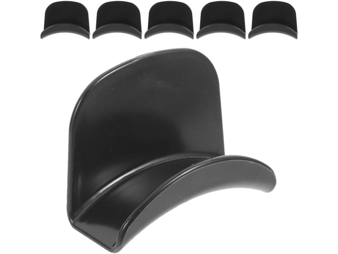 Mural De Crochê De 6 Peças Adesivo Preto Para Casque De Áudio Para Jogos, Suporte Abs Solide Design Arrondi,