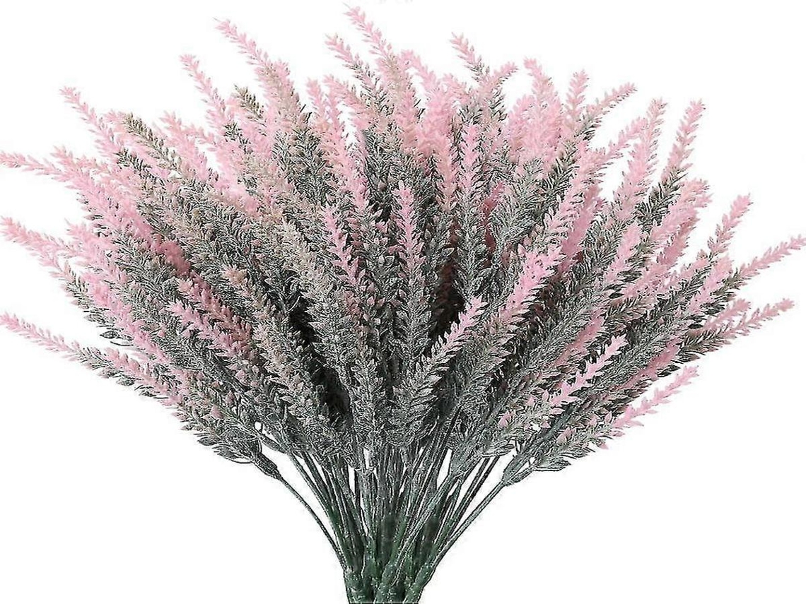 Lavanda artificial - 12 flores - Branca, Rosa, de plástico - Para interiores e residências | Lurelia