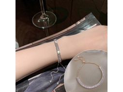 Pulseira Deslizante De Cristal, Pulseira De Zircônia Leve E Luxuosa Para Mulheres. Nostalgia88