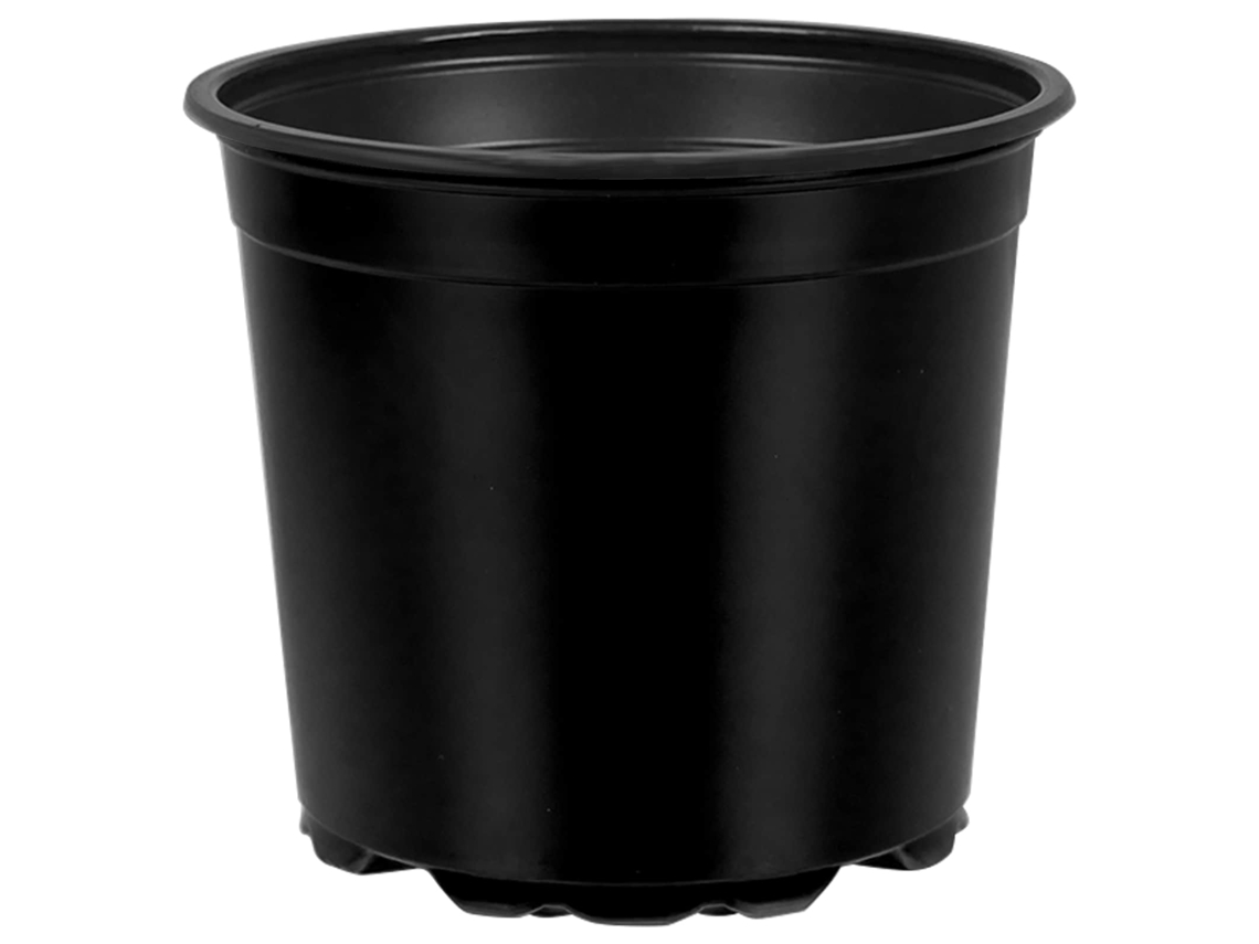 Conjunto 200 Vaso De Flores Vidaxl Preto Plástico (ø 15 X 13 Cm)