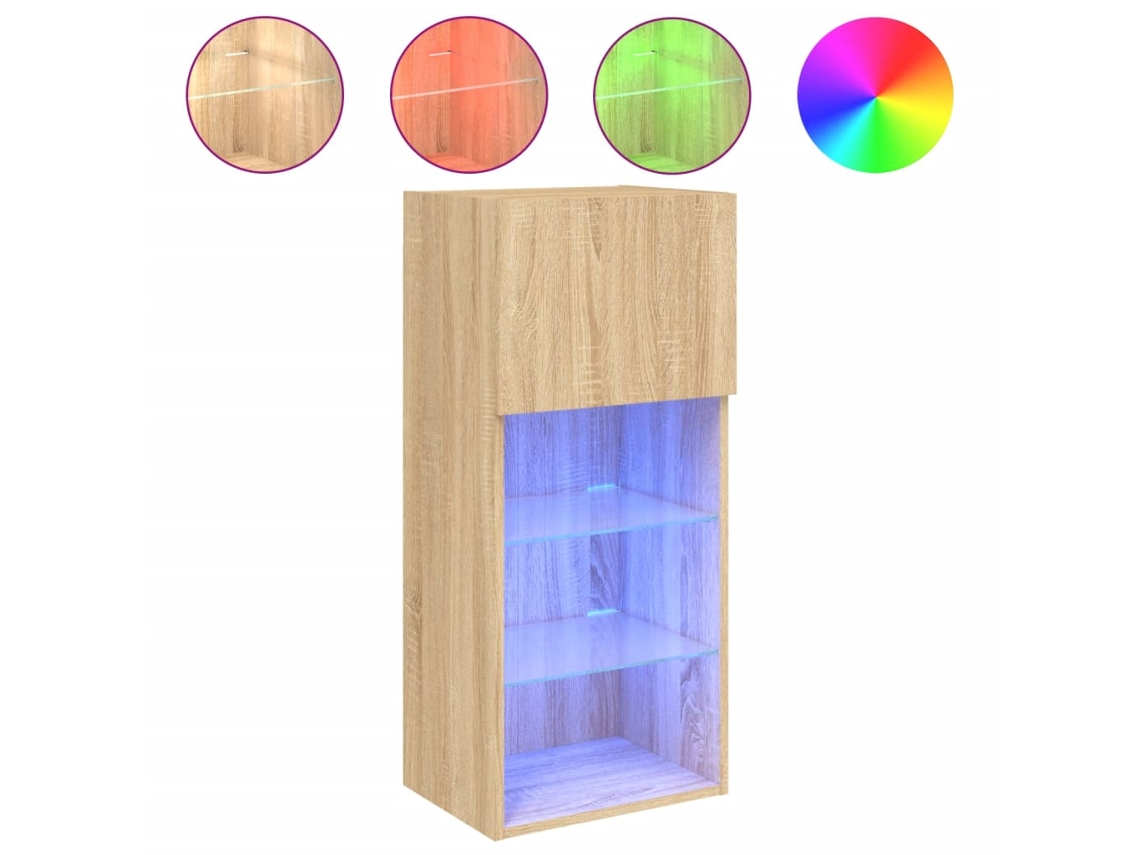 Móvel de Tv com Luzes Led Carvalho Sonoma MAISON EXCLUSIVE (40,5x30x90 cm)