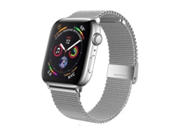 Bracelete Para Apple Watch 42/41/40/38mm - Metal Com Fivela Milanesa Prateada