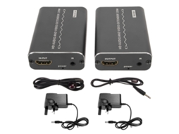 Extensor De Interface Multimídia Hd Sobre Cat6a Até 120m 1920x108p 60hz Com Controle Remoto Ir Plug Uk