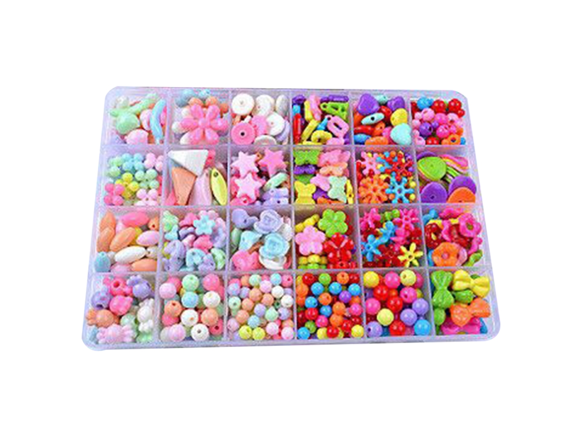 Walshlxq kit de Perlas para Niñas: Juguetes de Hacer Pulseras Diy Con 24 Cuadrículas, Juguetes Educativos de Manualidades, 9 Piezas Tipo 4