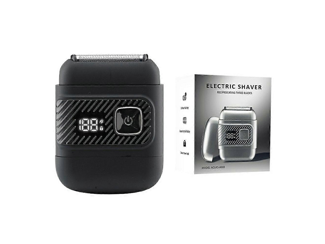 Barbeador Elétrico Preto Com Sistema De Lâminas Triplas E Display Digital