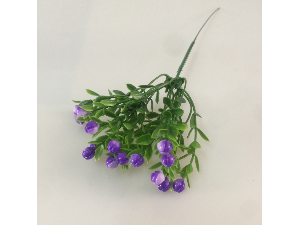 Accesorios De Floristería Simulados Granos De Milán Macetas Decorativas Plantas Verdes Plásticas Flores Moradas Para Hogar Y Oficina