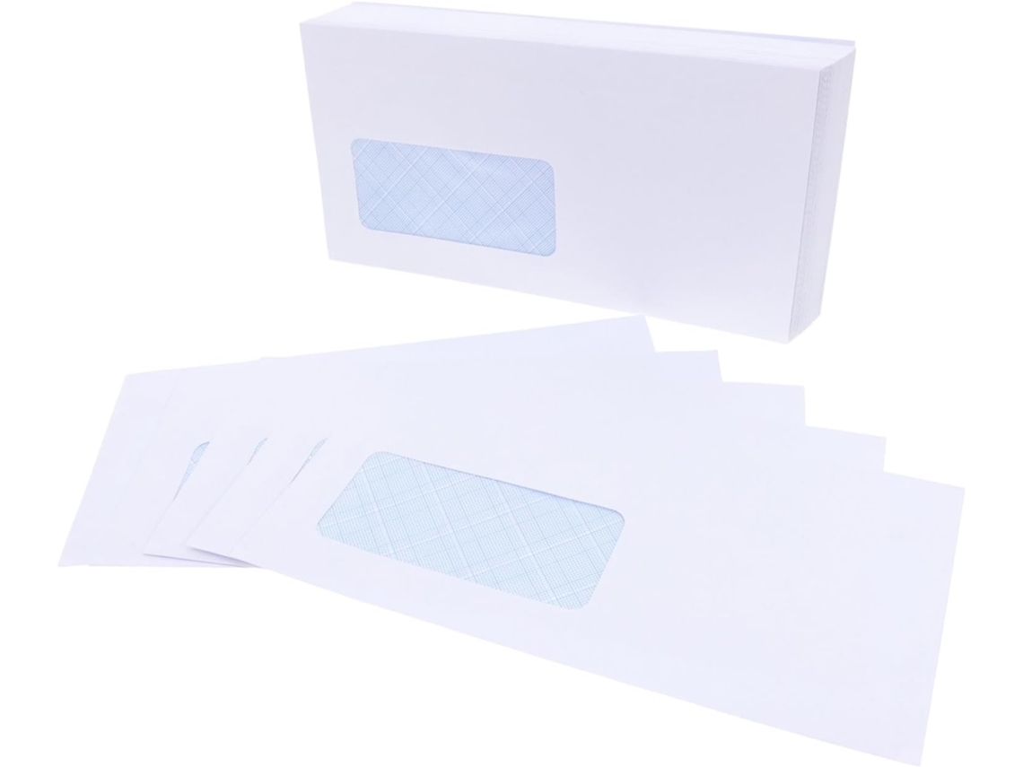 50 Envelopes Din Autoadesivos Com Janela À Esquerda