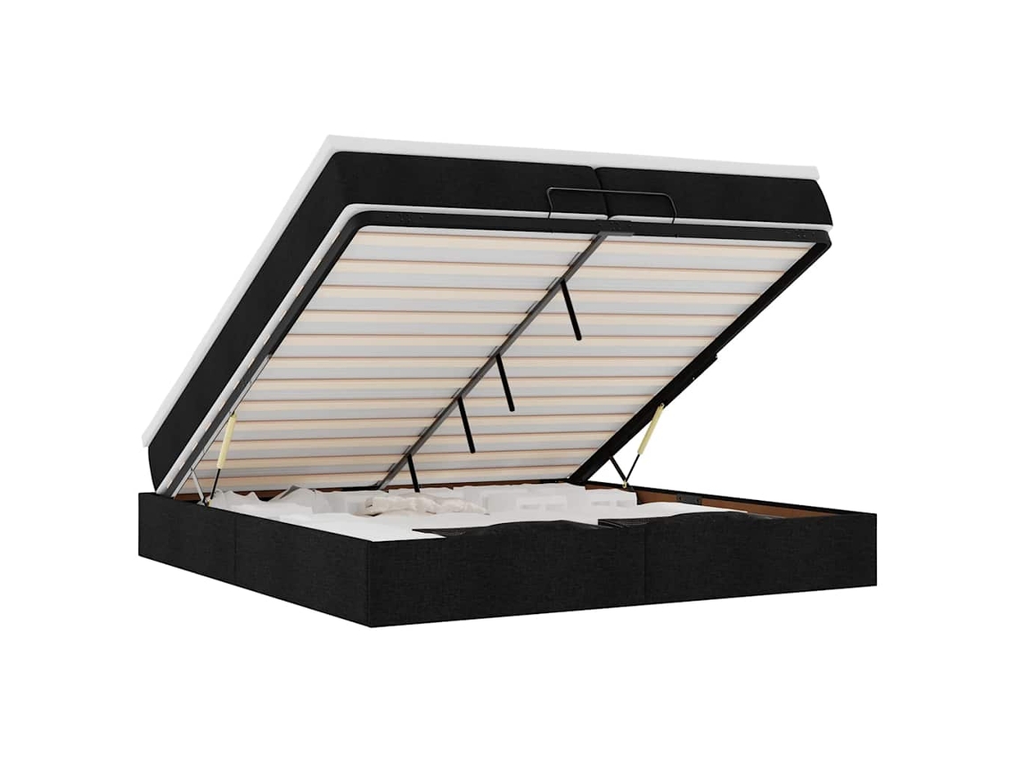 Ottoman Bed, Ottoman Beds Vidaxl Preto Tecido (200 X 200 Cm)