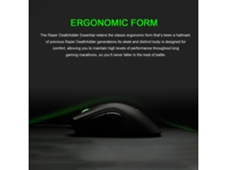 Razer Deathadder Essential Mouse Gamer Com Fio 6400dpi 5 Botões Programáveis Design Ergonômico