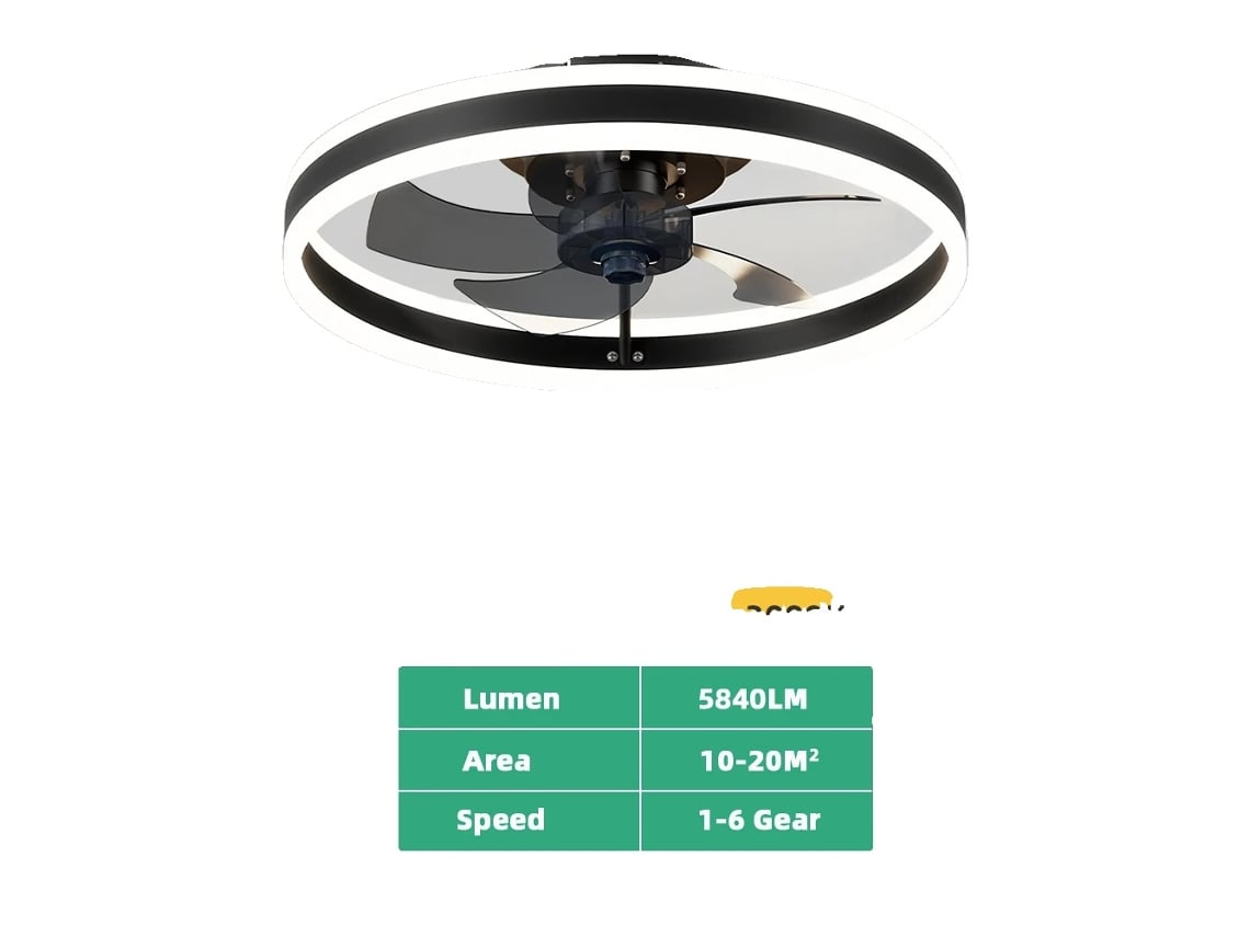 Ventilador de Teto, Luz Regulável 52 Polegadas S/MARCA
