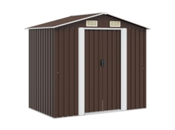Vidaxl Abrigo De Jardim 204x132x186 Cm Aço Castanho