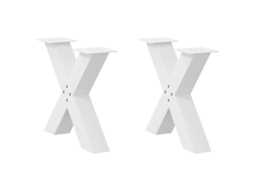 Vidaxl Pés Para Mesa De Centro Em Formato De X, 2 Peças, Branco, 60x (42-43) Cm, Aço