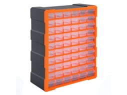 Artigo: Caixa Organizadora de 60 Compartimentos para Peças Pequenas, Cor Laranja, Dimensões W38xw16xh47,5 Cm