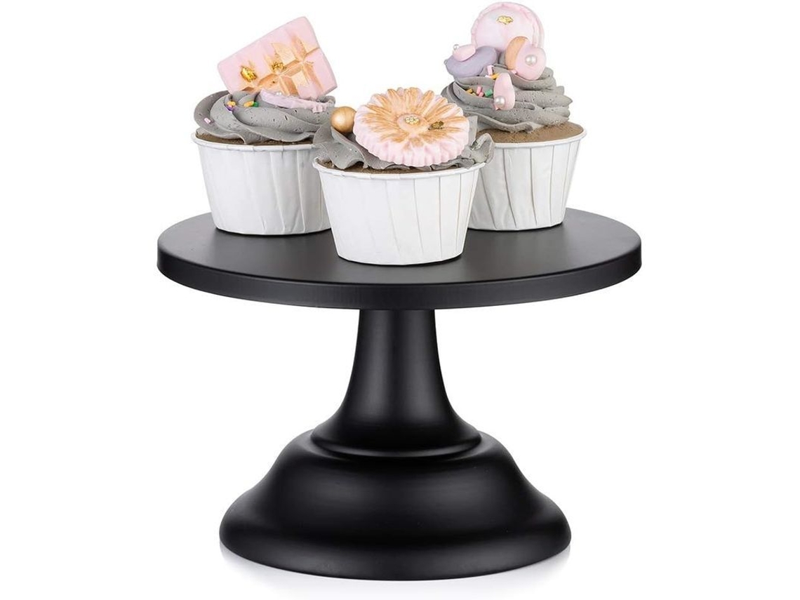 Portavasos De Pastel Negro 20cm Redondo Para Bodas Fiesta Cumpleaños Te De La Tarde Decoración Hogar