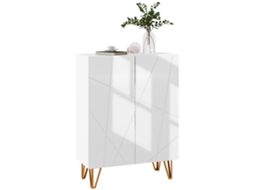 Sapateira Com 2 Portas E Prateleiras Ajustáveis, Acabamento Laqueado, 72x31,5x95 Cm, Branca