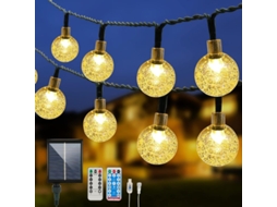 Cordão de Luzes Solares AQUAFORGE com 100 Leds, 8 Modos e Controle Remoto