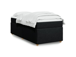 Vidaxl Cama com Molas/colchão 80x200 Cm Tecido Preto